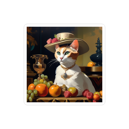 PugMug Custom White Abyssinian Cat Sticker