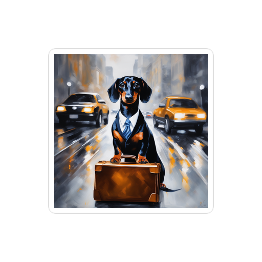 PugMug Custom Black Dachshund Sticker