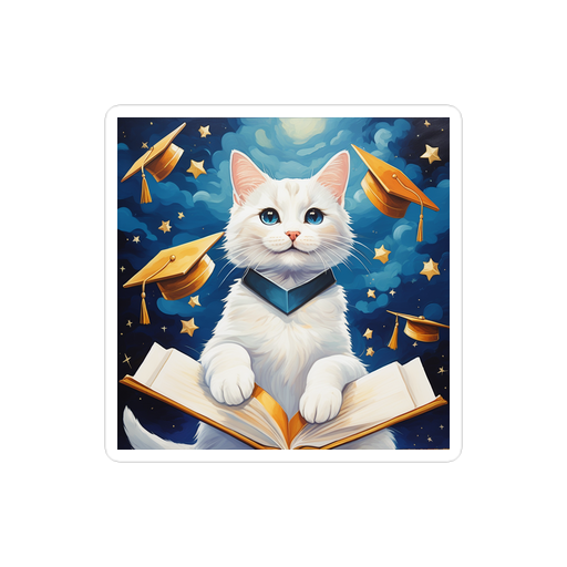 PugMug Custom White Companion Cat Sticker