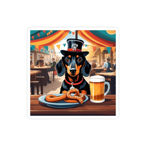 PugMug Custom Black Dachshund Sticker