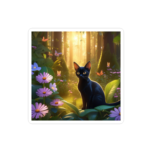 PugMug Custom Black Abyssinian Cat Sticker