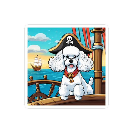 PugMug Custom White Poodle Sticker