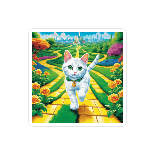 PugMug Custom White Companion Cat Sticker