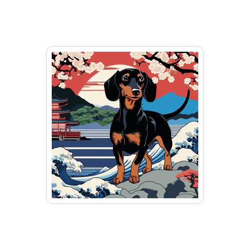 PugMug Custom Black Dachshund Sticker