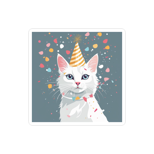 PugMug Custom White Companion Cat Sticker