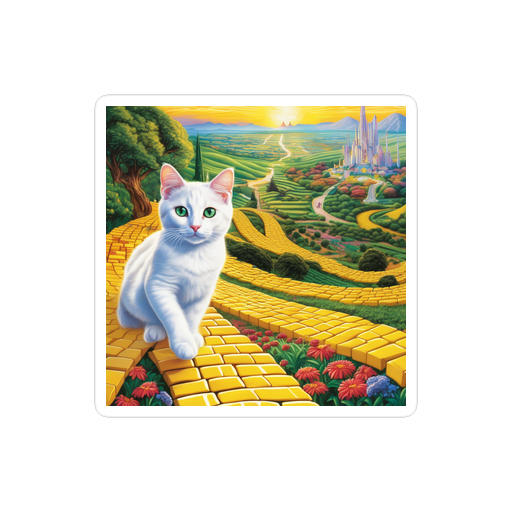 PugMug Custom White Companion Cat Sticker