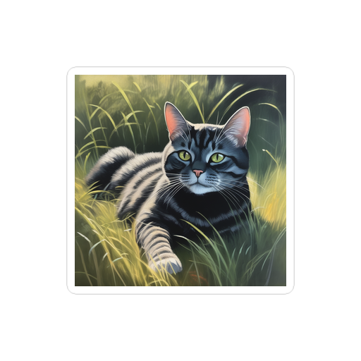 PugMug Custom Black American Shorthair Cat Sticker