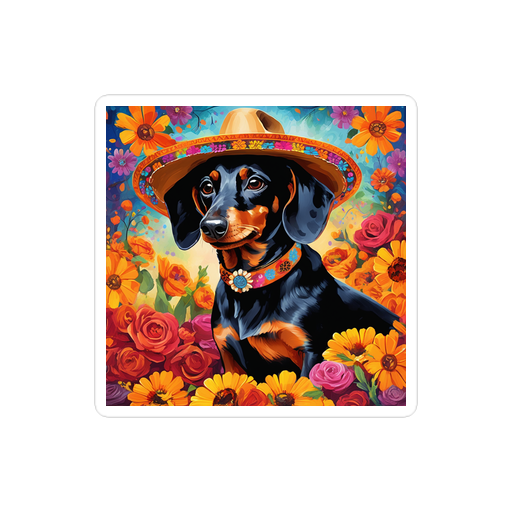 PugMug Custom Black Dachshund Sticker