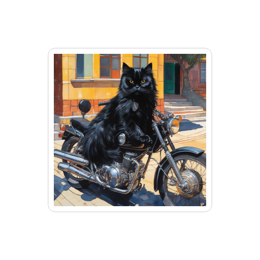 PugMug Custom Black Persian Cat Sticker