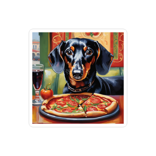 PugMug Custom Black Dachshund Sticker