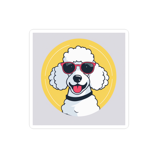 PugMug Custom White Poodle Sticker