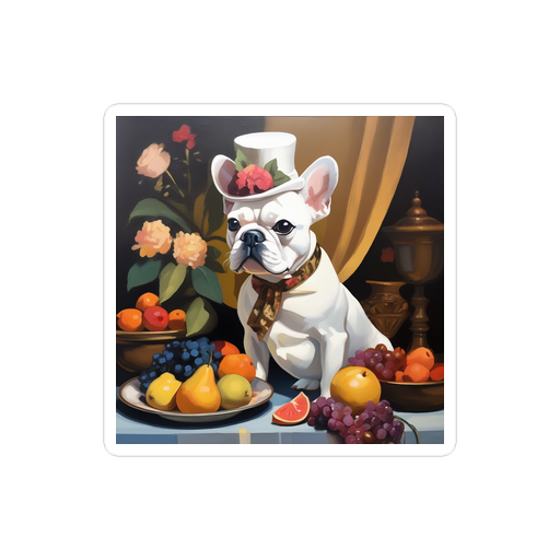 PugMug Custom White French Bulldog Sticker