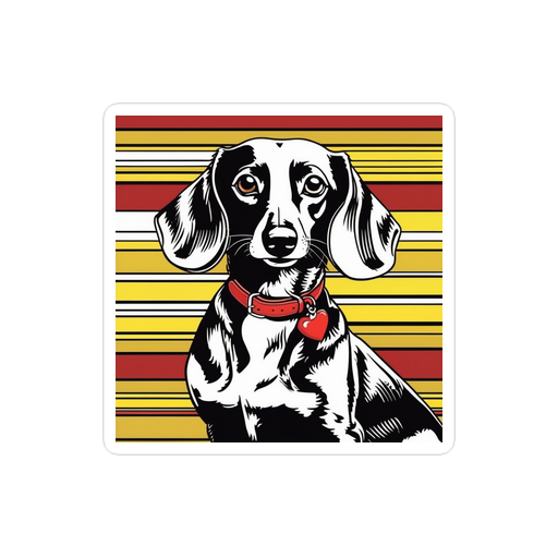 PugMug Custom Black Dachshund Sticker