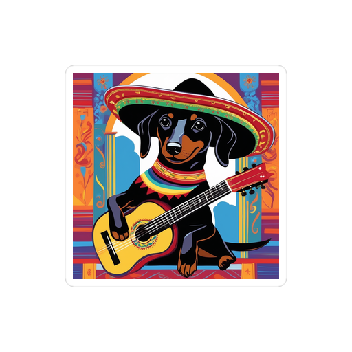 PugMug Custom Black Dachshund Sticker