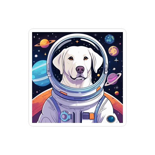 PugMug Custom White Labrador Retriever Sticker