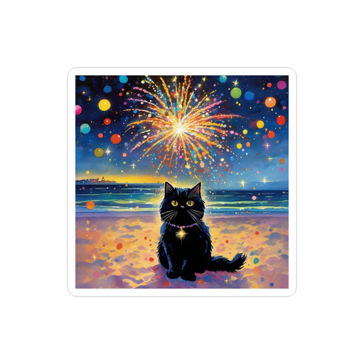 PugMug Custom Black Persian Cat Sticker