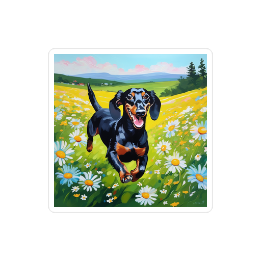 PugMug Custom Black Dachshund Sticker