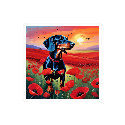 PugMug Custom Black Dachshund Sticker