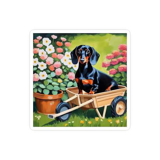 PugMug Custom Black Dachshund Sticker