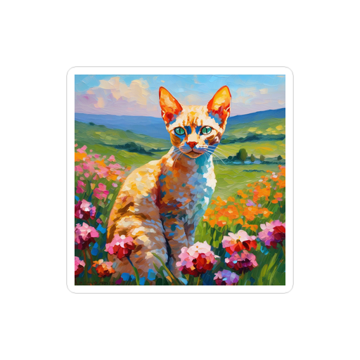 PugMug Custom Tabby Devon Rex Cat Sticker