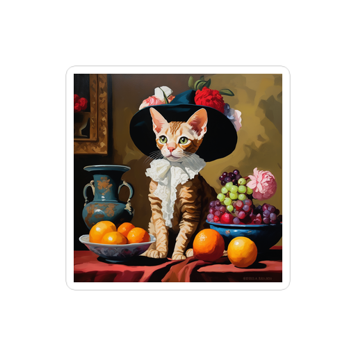 PugMug Custom Tabby Devon Rex Cat Sticker