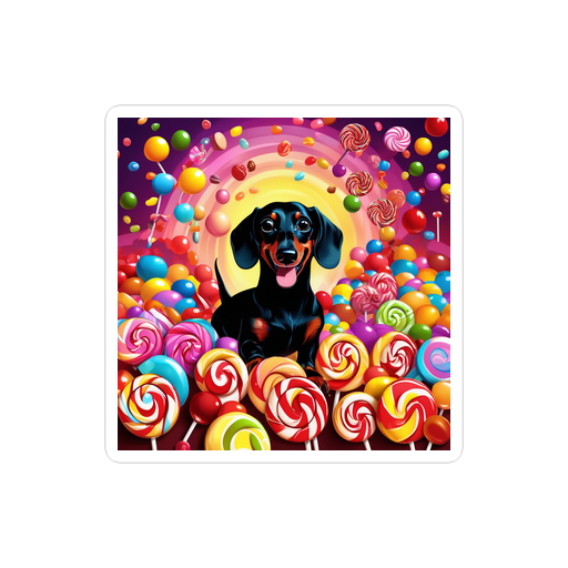 PugMug Custom Black Dachshund Sticker