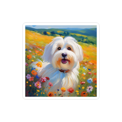 PugMug Custom White Havanese Dog Sticker