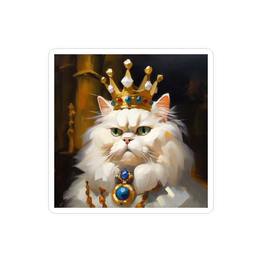 PugMug Custom White Persian Cat Sticker