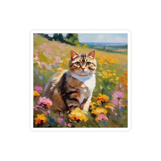 PugMug Custom Tabby Scottish Fold Cat Sticker