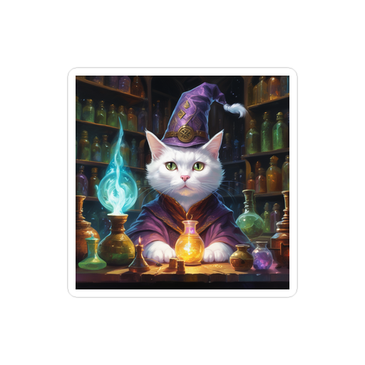 PugMug Custom White American Shorthair Cat Sticker