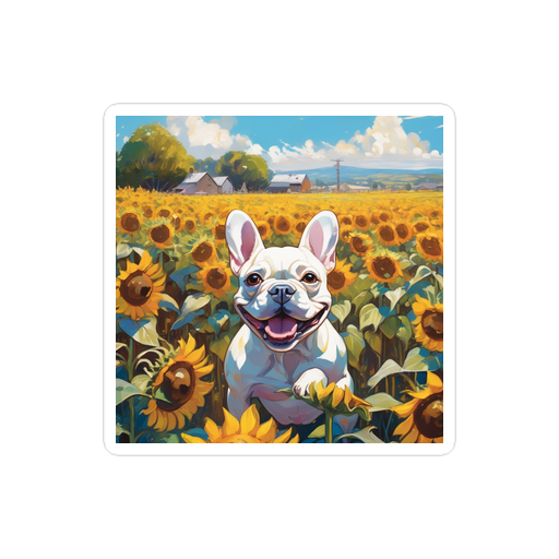PugMug Custom White French Bulldog Sticker
