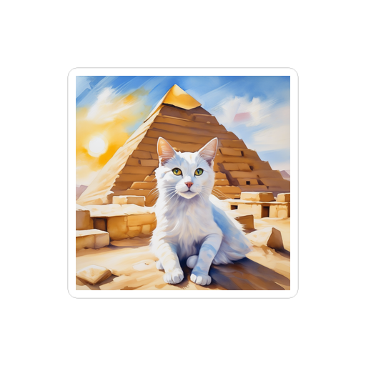 PugMug Custom White Companion Cat Sticker