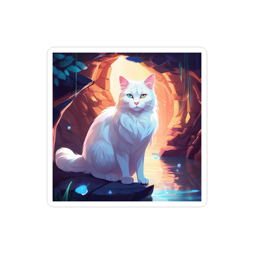 PugMug Custom White Companion Cat Sticker