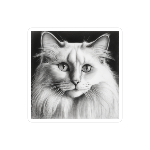 PugMug Custom White Ragdoll Cat Sticker