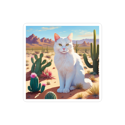 PugMug Custom White Companion Cat Sticker