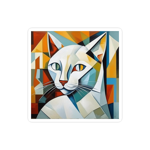 PugMug Custom White Companion Cat Sticker