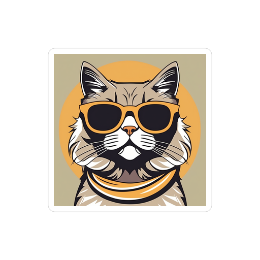 PugMug Custom Tabby Persian Cat Sticker