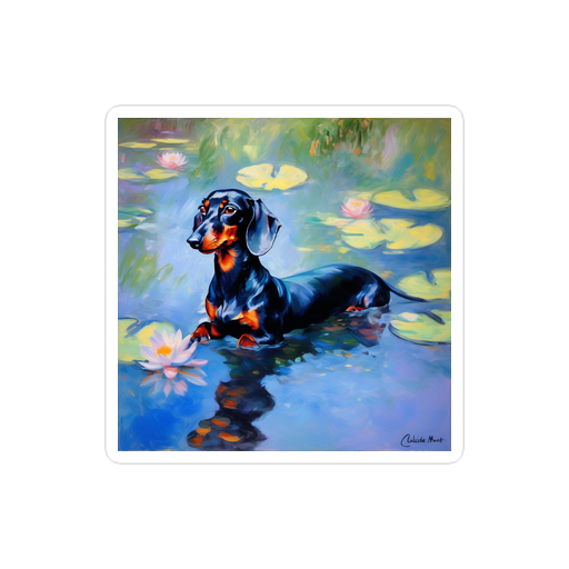 PugMug Custom Black Dachshund Sticker