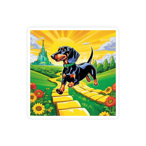 PugMug Custom Black Dachshund Sticker