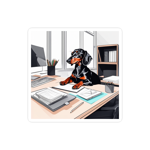 PugMug Custom Black Dachshund Sticker