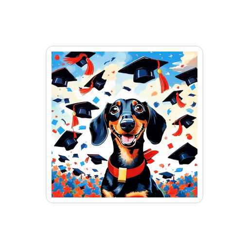 PugMug Custom Black Dachshund Sticker