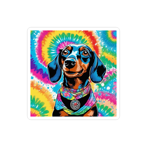 PugMug Custom Black Dachshund Sticker