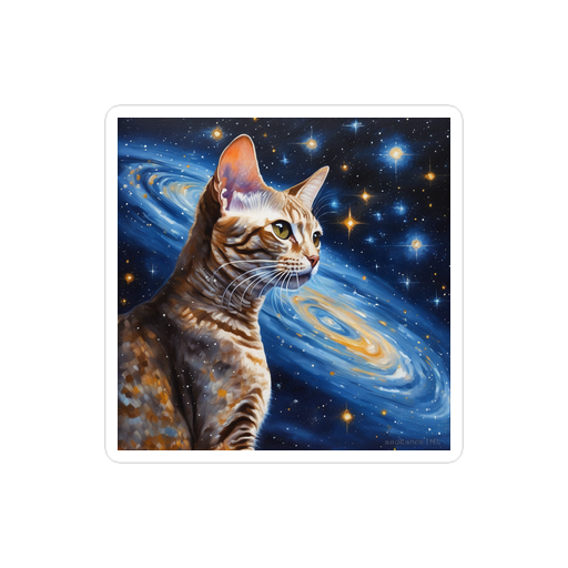 PugMug Custom Tabby Devon Rex Cat Sticker