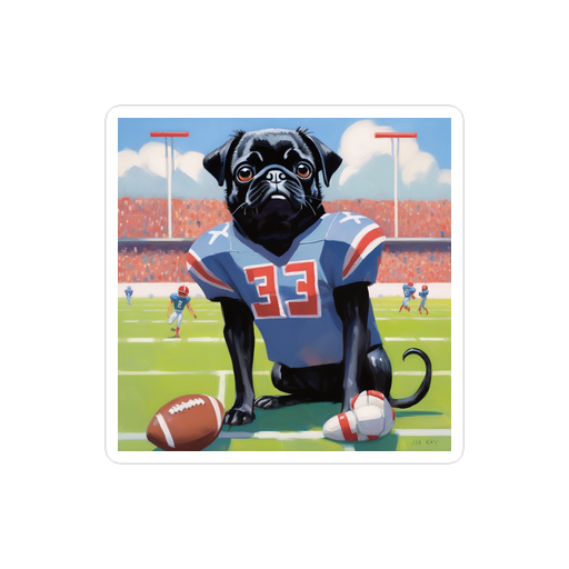 PugMug Custom Black Pug Sticker