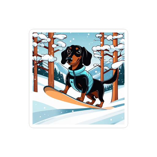 PugMug Custom Black Dachshund Sticker