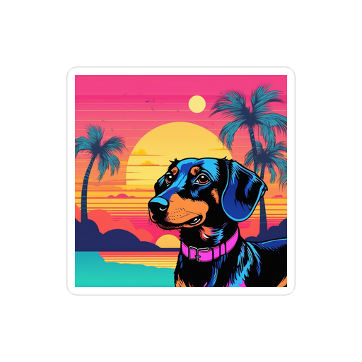 PugMug Custom Black Dachshund Sticker