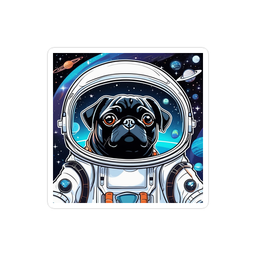 PugMug Custom Black Pug Sticker