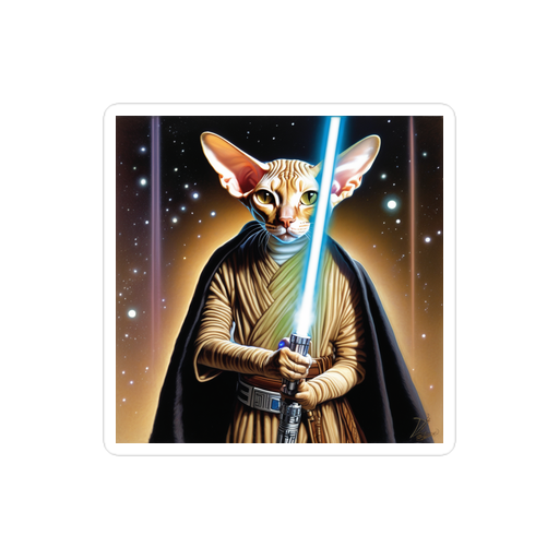 PugMug Custom Tabby Sphynx Cat Sticker