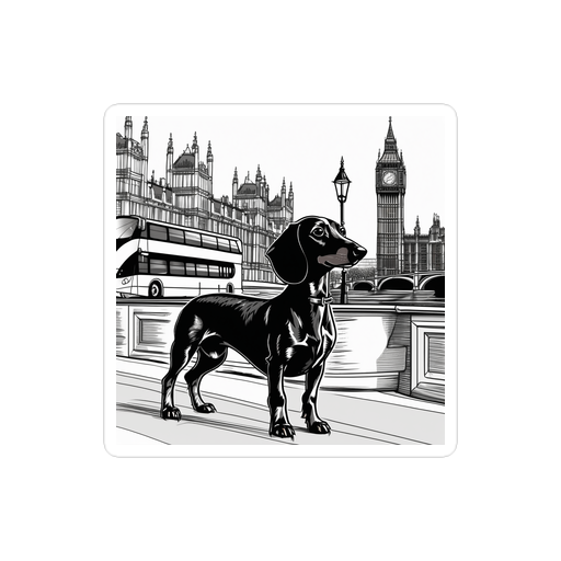 PugMug Custom Black Dachshund Sticker