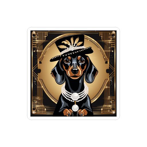 PugMug Custom Black Dachshund Sticker